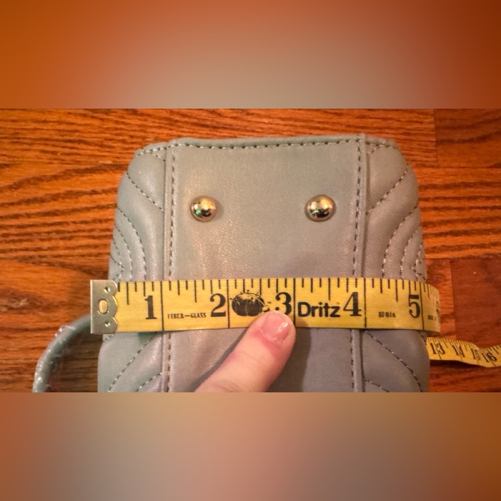 Valentino Orlandi Quilted Bag in Gray Vegan Leather w Guitar Crossbody Strap - Picture 13 of 16